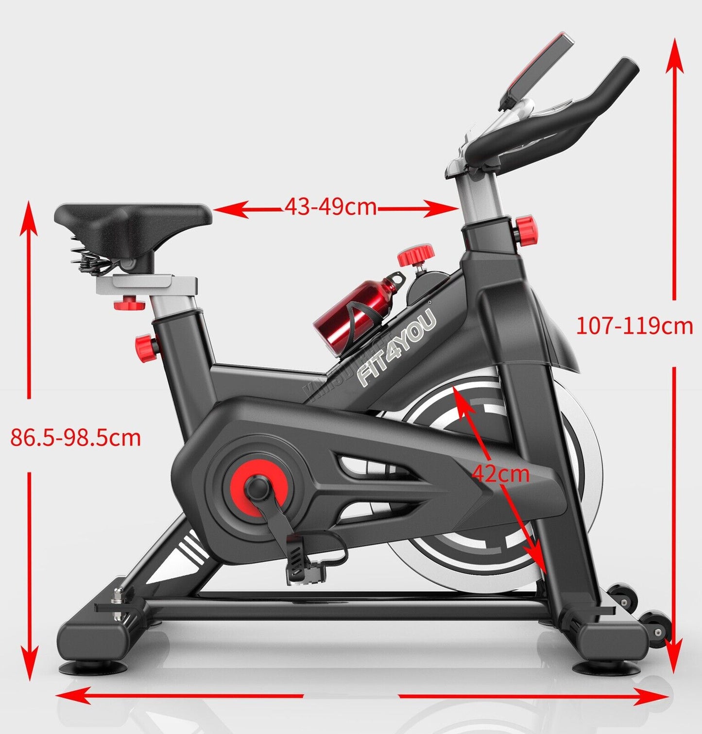 Exercise Bike Indoor Cycling Home Gym Workout Cardio Fitness LCD Monitor Black